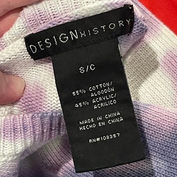 Design history white purple tie dye crew neck sweater - Picture 4 of 4